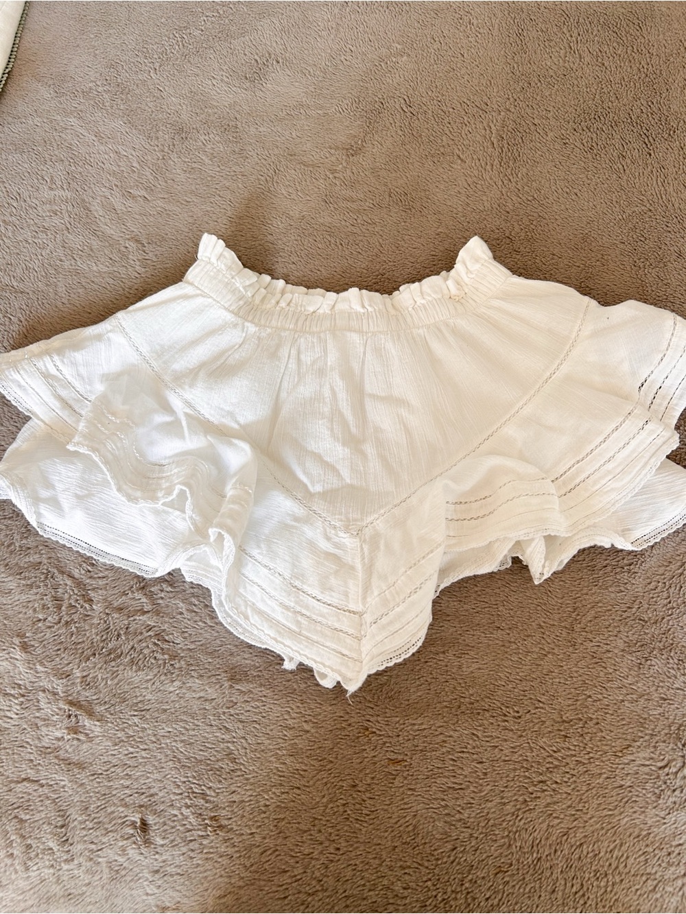 Aerie white ruffle skirt